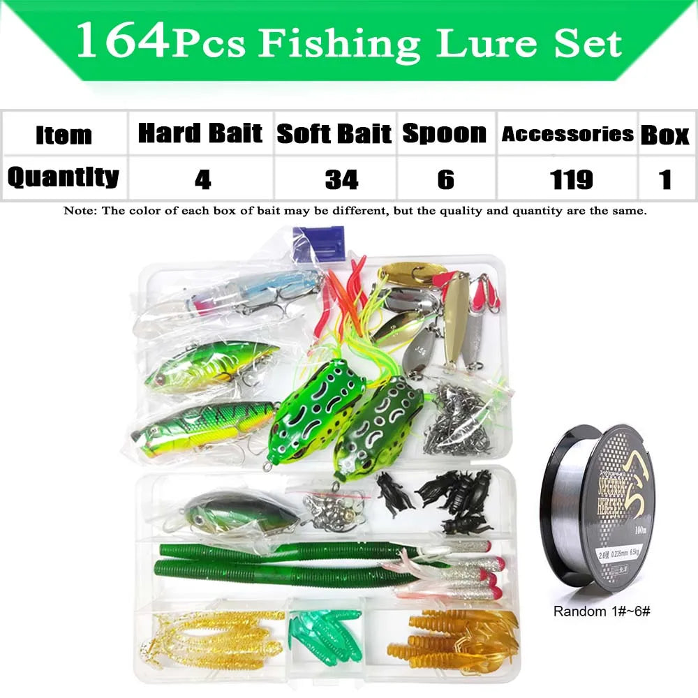 Fishing Lure Kit Set for Bass Pike Crank Tackle with Box