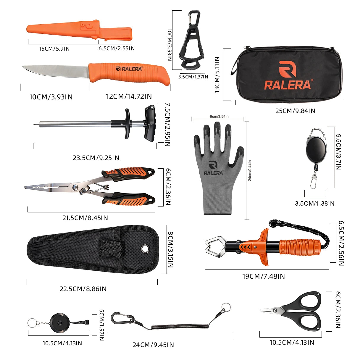 Fishing Tool Kit – Heavy Duty Fish Gripper, Pliers, Hook Remover & Knife Set for Fishing Tackle