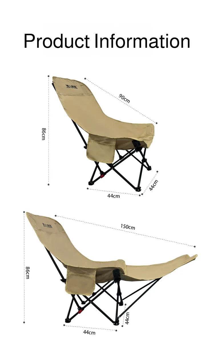 Portable Folding Recliner Beach Chair Leg Rest Lunch Break Folding with Outdoor Lunch Chair Outdoor Camping Chair Fishing Chair