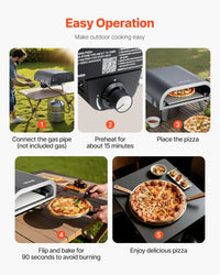 Portable Propane Pizza Oven 12 Inch Outdoor Gas Pizza Oven