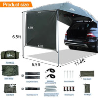 SUV Taiate Tent with Awning,Waterproo 3000MM UP 50+,Taiate Shade Awning Tent or ull Size SUV/Van/MPV/CUVCamping (Large Size)