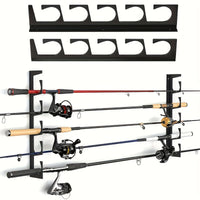 Wall & Ceiling Fishing Rod Holder Rack – Heavy Duty 5 Rod Storage Organizer for Fishing Gear