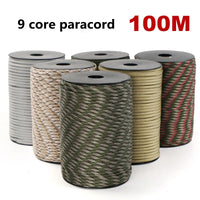 550 Military Standard 9-Core Paracord Rope 4mm for Outdoor Use