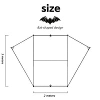 Bat Shape Car Side Awning Black Coating Tarp 2x3 Outdoor Waterproof Camping Black Coated Car Rear Shelter Tent for SUV Van Sedan