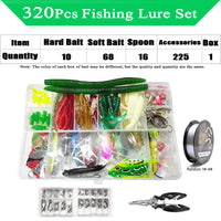Fishing Lure Kit Set for Bass Pike Crank Tackle with Box