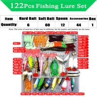 Fishing Lure Kit Set for Bass Pike Crank Tackle with Box