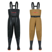 Heavy Duty Waterproof Fishing Wader Suit with Boots – Durable PVC Fishing Overalls with Knee Pads