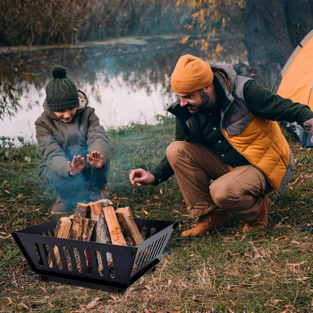 Fire Pit 25 Inch Outdoor Outside Wood Burning Portable Firepit Log Stove Fireplace for BBQ Camping Campfire Bonfire Backyard