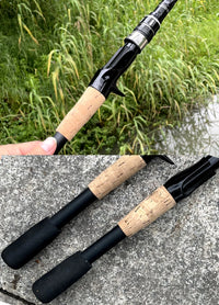 Ultra Lightweight Telescopic Baitcasting Fishing Rod – Carbon Fiber Spinning & Casting Rod with Wooden Handle