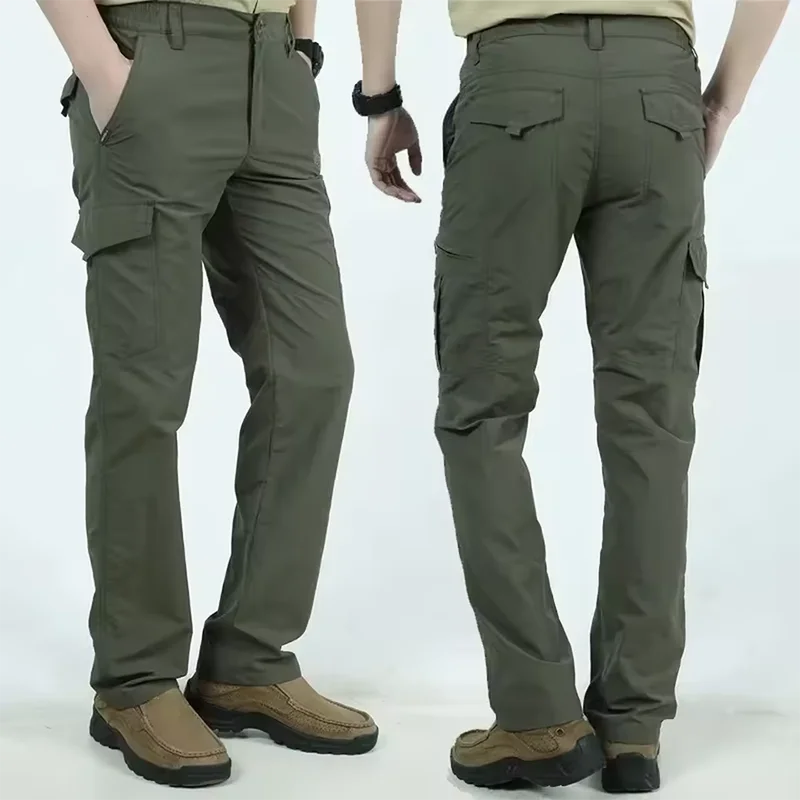 Men’s Lightweight Waterproof Cargo Pants – Quick Dry Tactical Trousers for Camping & Outdoor Use