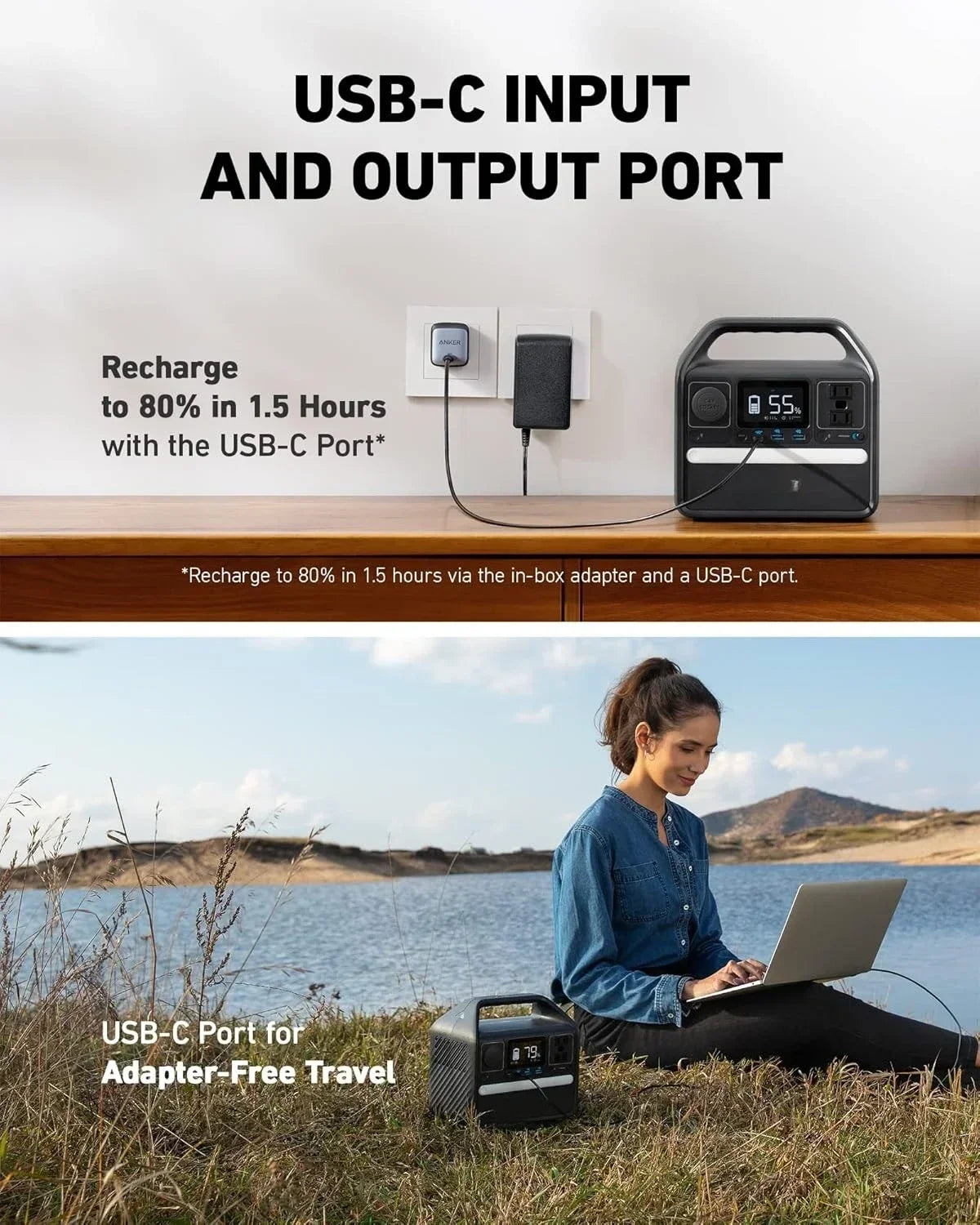 521 Portable Power Station (256Wh) – 300W Solar Generator for Home Backup & Camping