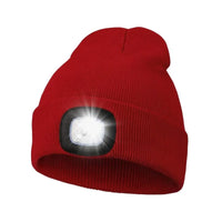 Unisex LED Knitted Beanie Hat | USB Rechargeable Headlamp Winter Warm Hat for Night Activities