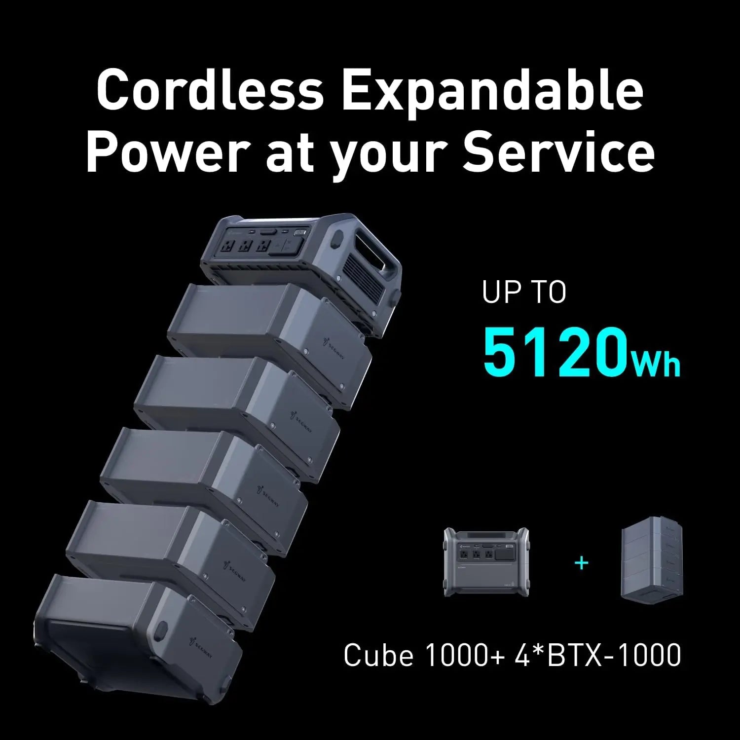 Segway Cube 1000 (1024Wh) Portable Power Station – 2200W Expandable Solar Generator for Backup & Camping