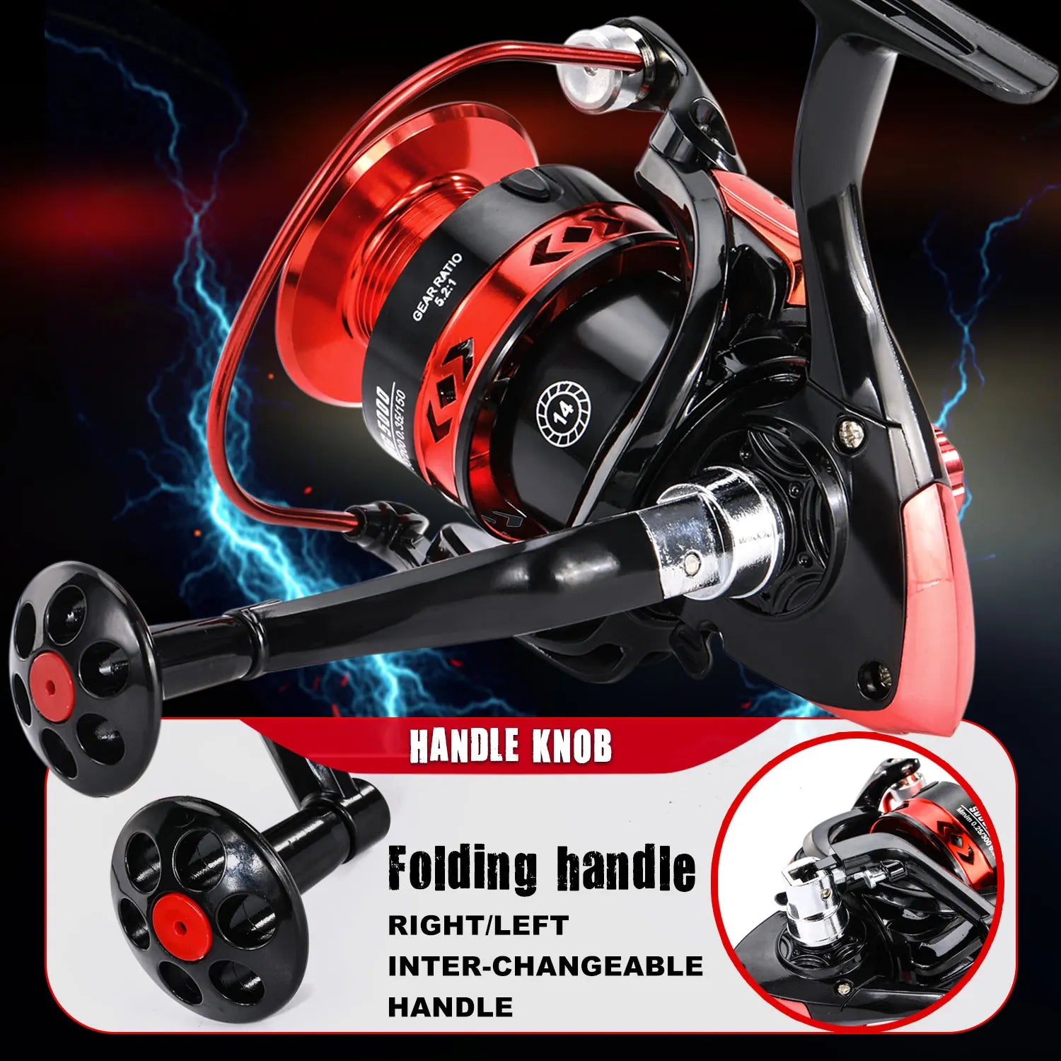 Heavy Duty Carbon Fiber Spinning Fishing Combo – Rod, Reel, Line & Accessories Set
