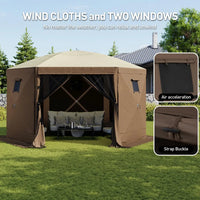 12x12 FT Pop Up Gazebo Screen Tent – 6-Sided Canopy with Carry Bag & Stakes, Outdoor Sun Shelter for Backyard & Camping