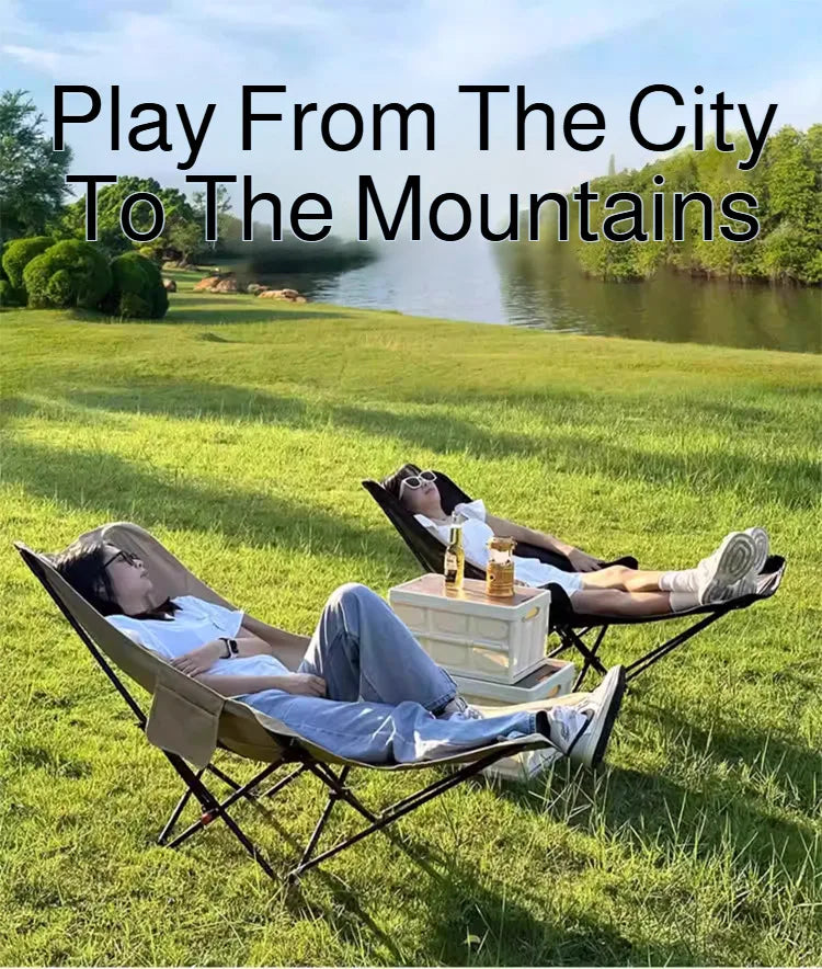 Portable Folding Recliner Beach Chair Leg Rest Lunch Break Folding with Outdoor Lunch Chair Outdoor Camping Chair Fishing Chair