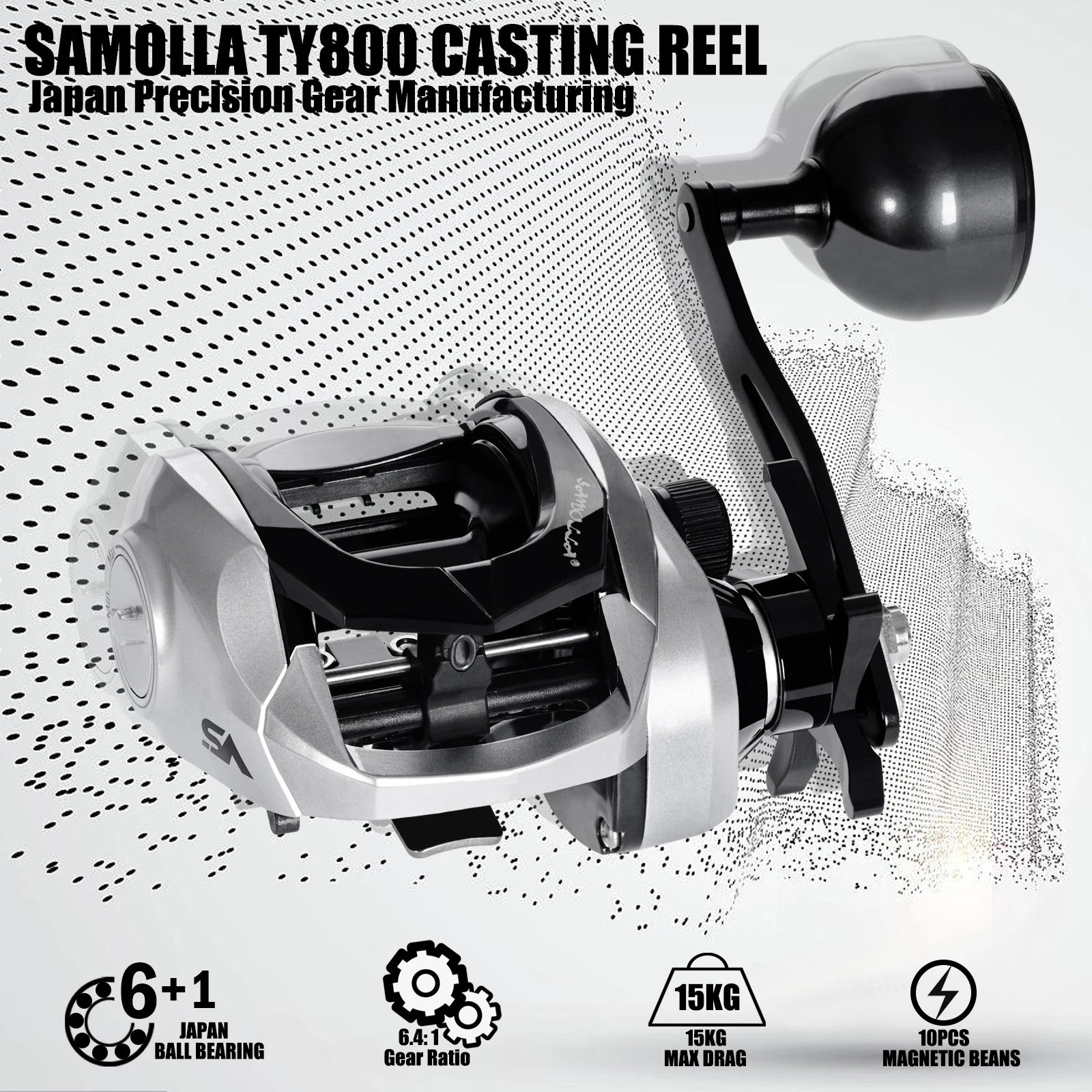 Heavy Duty Saltwater Baitcasting Fishing Reel – Waterproof 15KG Drag Trolling Reel