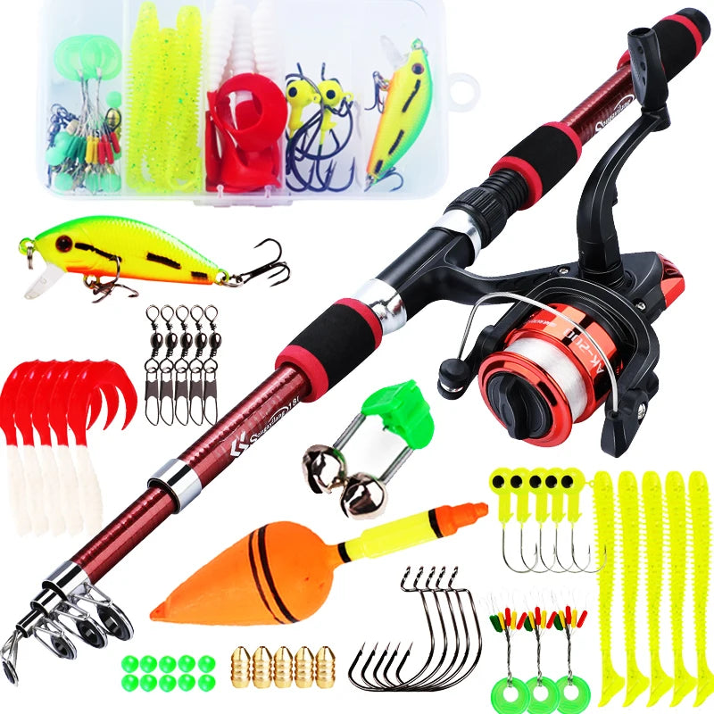 Heavy Duty Telescopic Fishing Rod & Reel Combo – Portable Full Fishing Kit (1.8M)