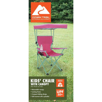 Kids Canopy Camp Chair with Safety Lock - 125lb Capacity (Pink/Green)