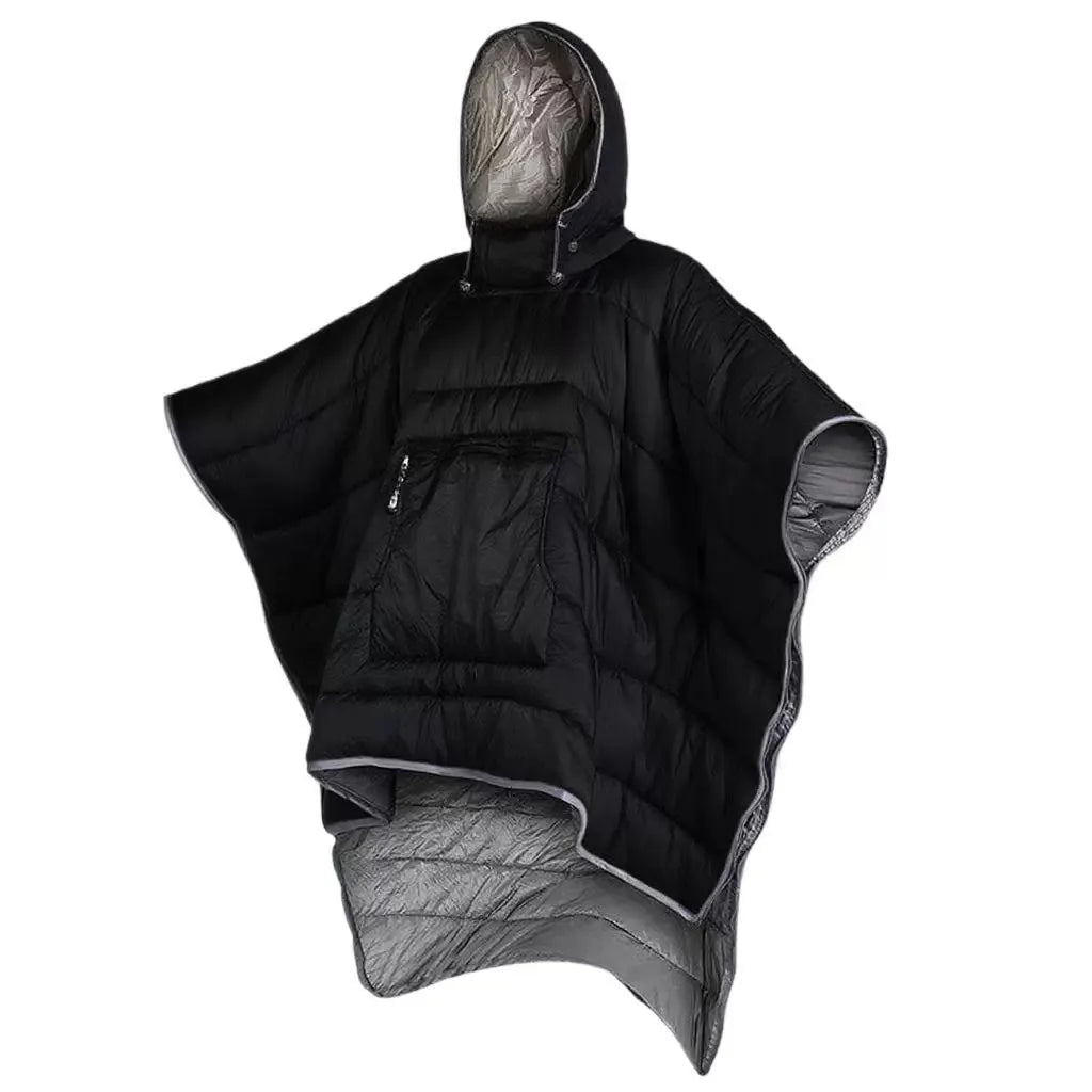 Unisex Wearable Sleeping Bag Poncho – Waterproof Windproof Hooded Camping Blanket for Travel & Outdoor Adventures