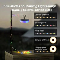 10M Length LED Camping Lamp Strip Atmosphere Waterproof Recyclable Light Belt Outdoor Garden Decoration Lamp for Tent Room