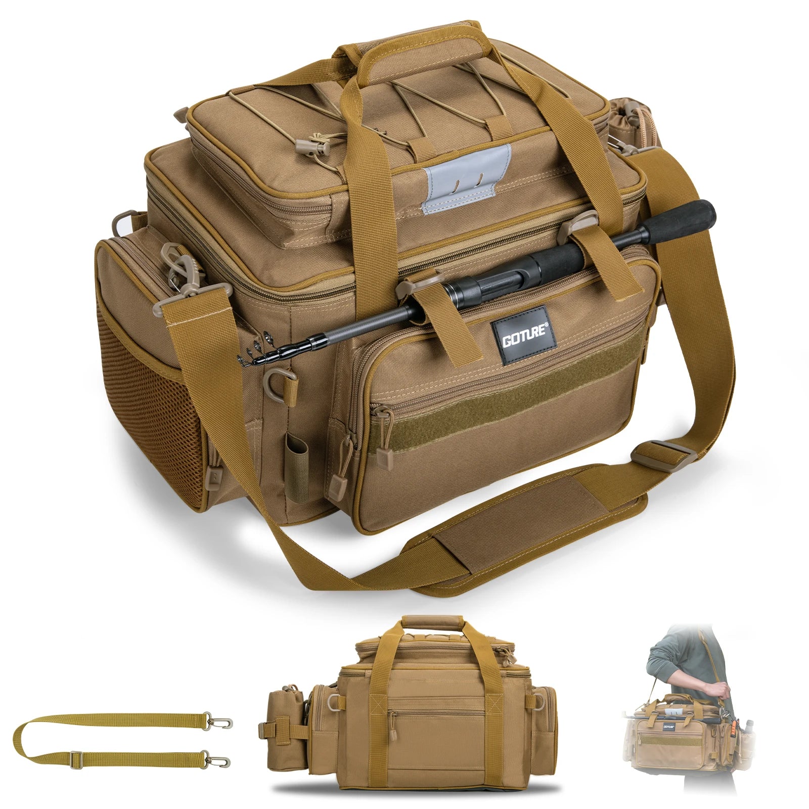 Heavy Duty Waterproof Fishing Tackle Backpack – Large Capacity Outdoor Fishing Storage Bag