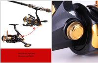 Sougayilang Telescopic Fishing Combo 1.8m 2.1m 2.4m Carbon Fiber Rod and 5.5:1 13+1BB Spinning Fishing Reel Fishing Kit Pesca