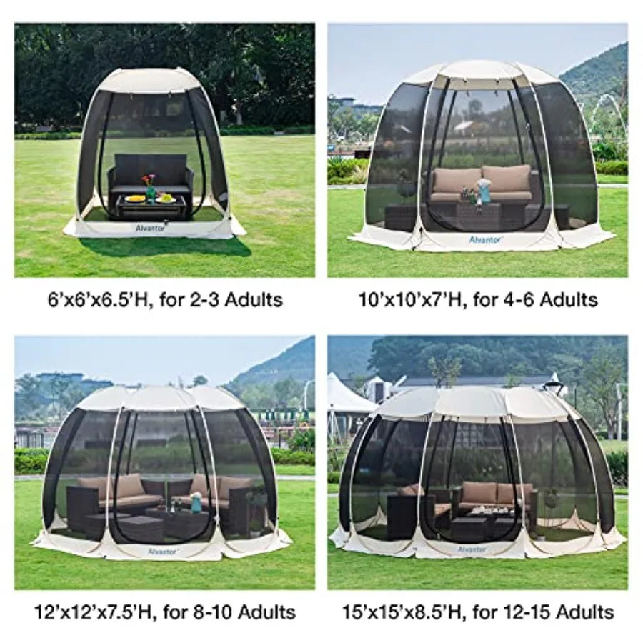 Pop Up Screen House Gazebo – Instant Mosquito Net Shelter, UV Protection Portable Canopy Tent for Patio & Backyard