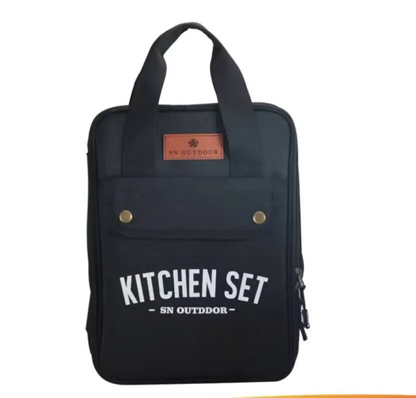 8pcs Camping Kitchen Cookware Set Portable Outdoor Travel Utensils Stainless Steel Cooking and Grilling Set for BBQ Picnic