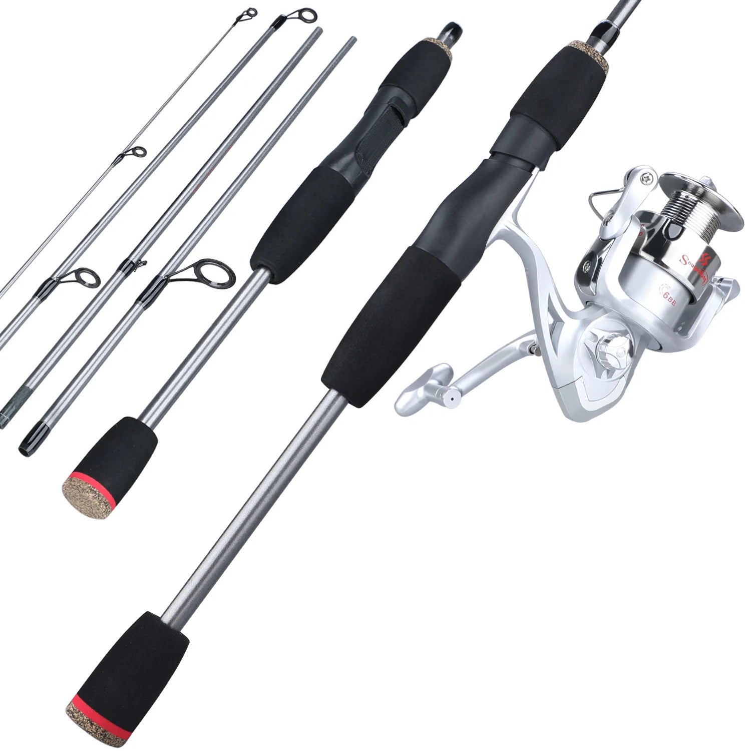 Heavy Duty Carbon Fiber Fishing Rod Combo – Portable Spinning Rod & Reel Set with Accessories