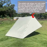Bat Shape Car Side Awning Black Coating Tarp 2x3 Outdoor Waterproof Camping Black Coated Car Rear Shelter Tent for SUV Van Sedan