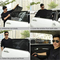 2PCS/4PCS Car Window Sunshade Mosquito Net Set – Breathable UV Protection Screens for Front & Rear Windows
