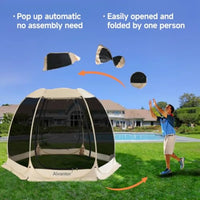 Pop Up Screen House Gazebo – Instant Mosquito Net Shelter, UV Protection Portable Canopy Tent for Patio & Backyard