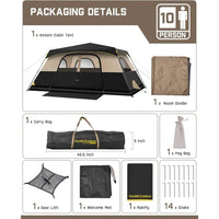 4-10 Person Cabin Camping Tent – Quick Setup Waterproof Windproof Family Tent for Camping & Hiking