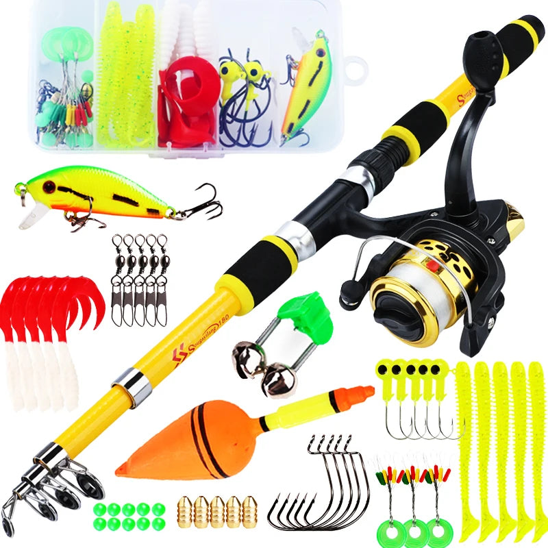 Heavy Duty Telescopic Fishing Rod & Reel Combo – Portable Full Fishing Kit (1.8M)