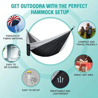 Portable Heavy Duty Double Camping Hammock – Anti-Roll Outdoor Hammock for Hiking, Beach & Backyard Use