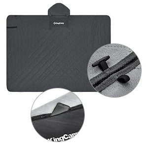 KingCamp Hooded Stadium Blanket - Waterproof & Windproof Fleece Blanket For Sports, Concerts, Park, Travel & Hiking