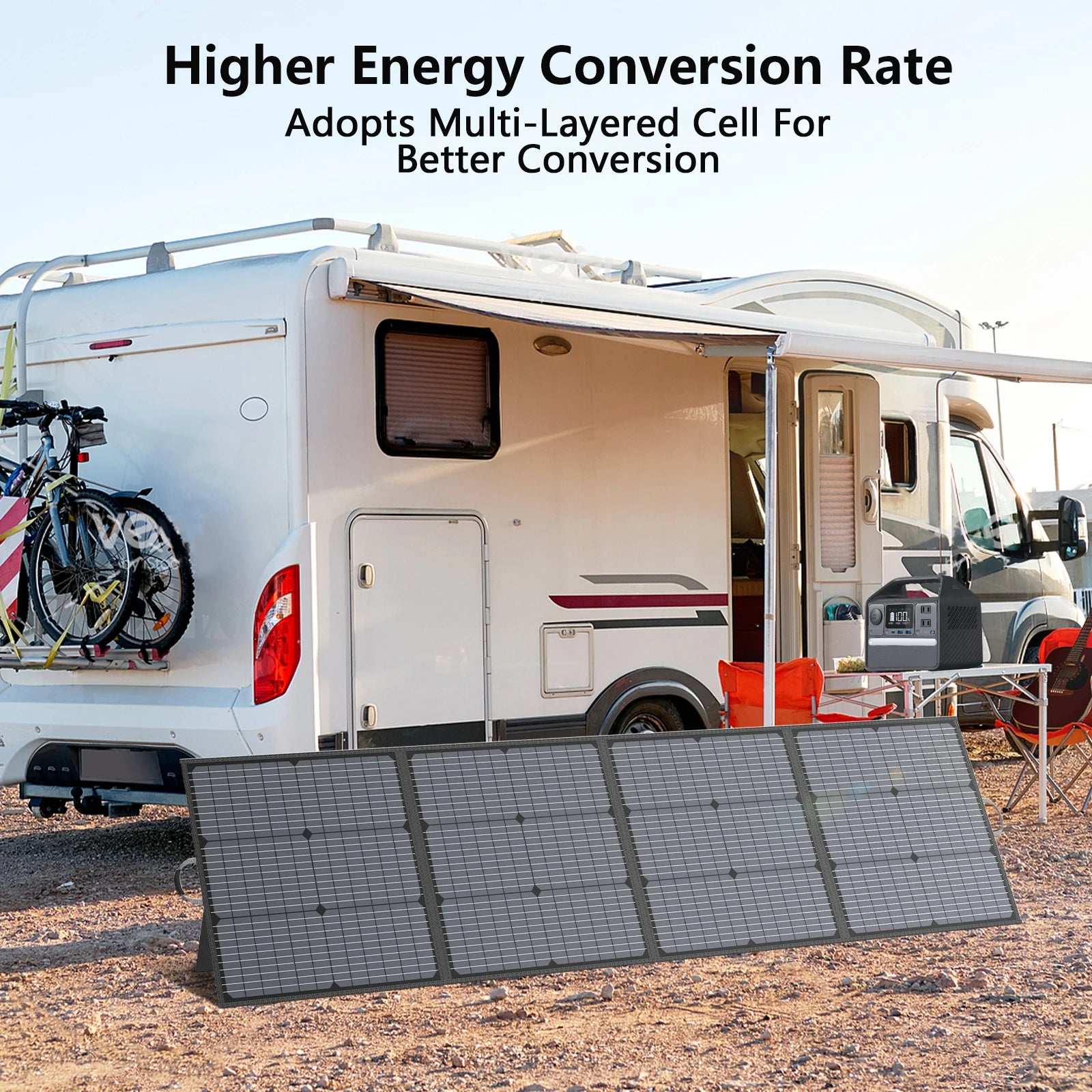 MHPOWOS 220W Foldable Solar Panel – Portable MC4 Solar Charger for Camping & Power Stations