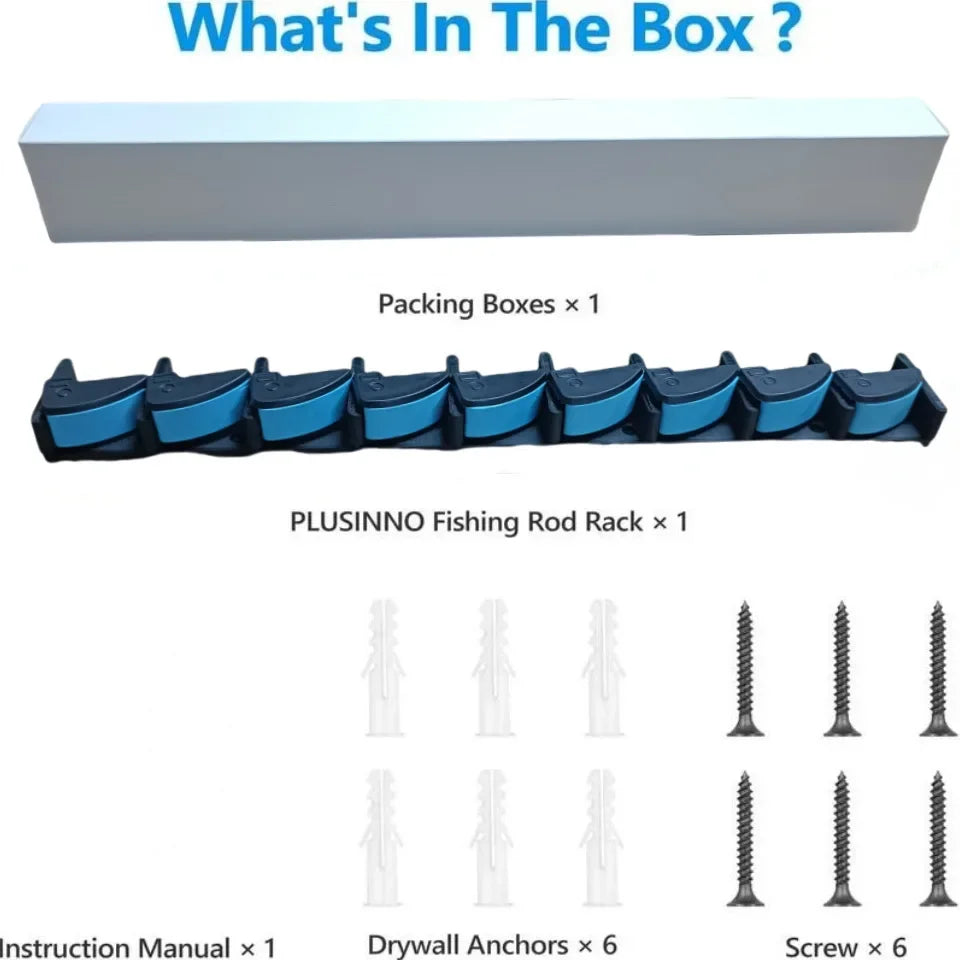 Wall Mounted Fishing Rod Holder Rack – Vertical & Horizontal Storage Organizer for Up to 9 Rods