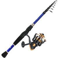 Sougayilang Telescopic Fishing Combo 1.8m 2.1m 2.4m Carbon Fiber Rod and 5.5:1 13+1BB Spinning Fishing Reel Fishing Kit Pesca