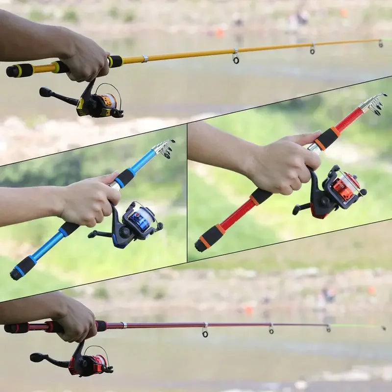 Fishing Pole Set with Telescopic Rod & Spinning Reel – Full Kit