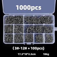 Heavy Duty Fishing Hooks Set – High Carbon Steel Barbed Hooks for Saltwater & Freshwater Fishing