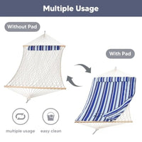 Heavy Duty 2-Person Outdoor Hammock with Hardwood Spreader Bar (475lb Capacity) – Durable Polyester Camping Hammock
