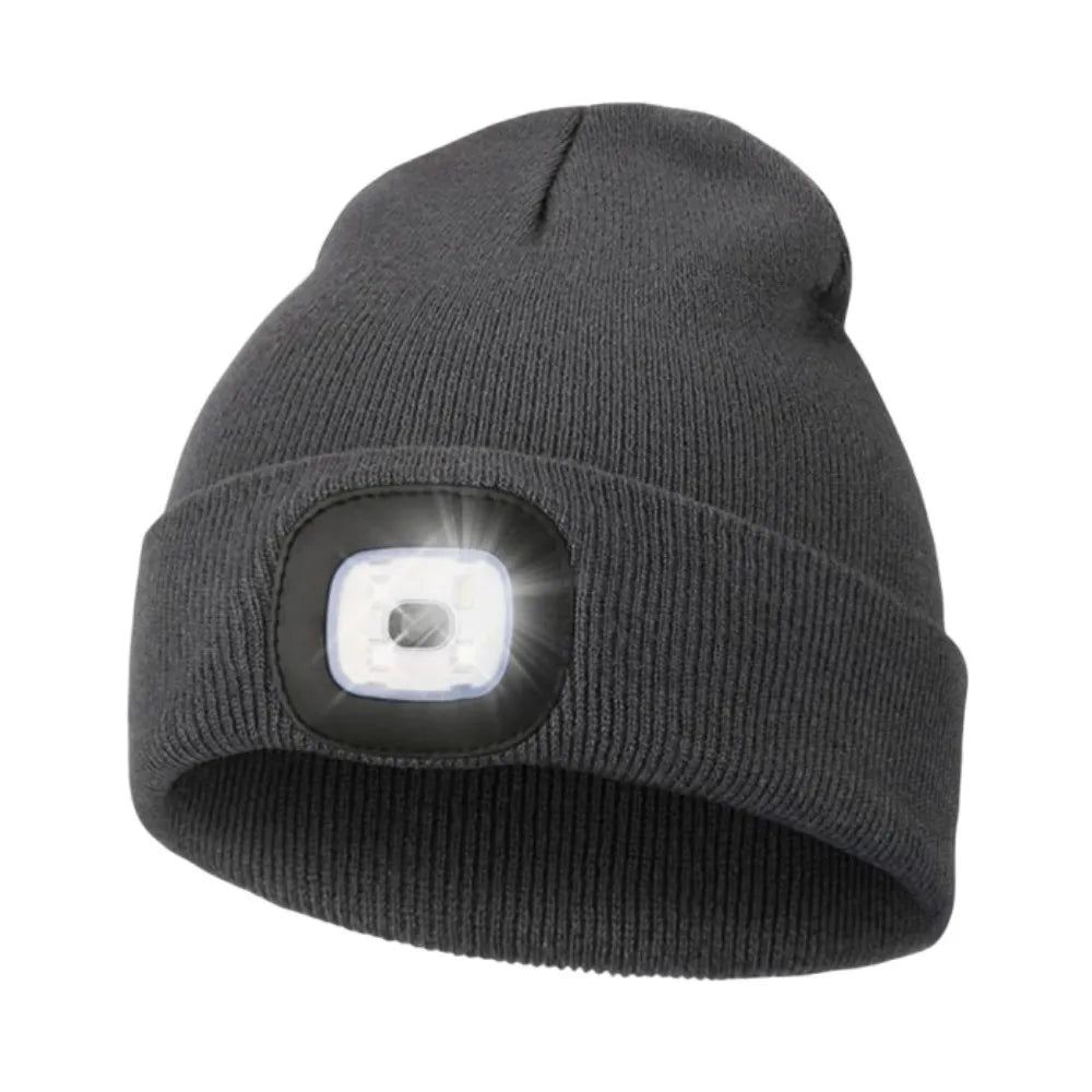 Unisex LED Knitted Beanie Hat | USB Rechargeable Headlamp Winter Warm Hat for Night Activities