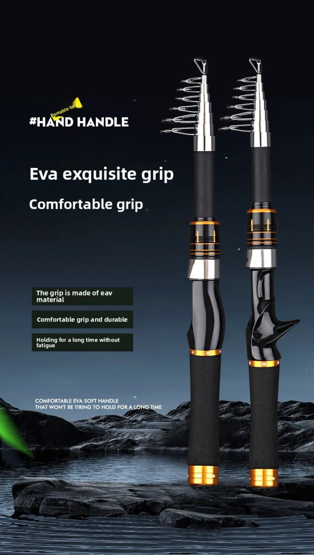 Heavy Duty Surf Fishing Rod – Saltwater & Freshwater Spinning & Casting Fishing Pole (1.6M-2.1M)