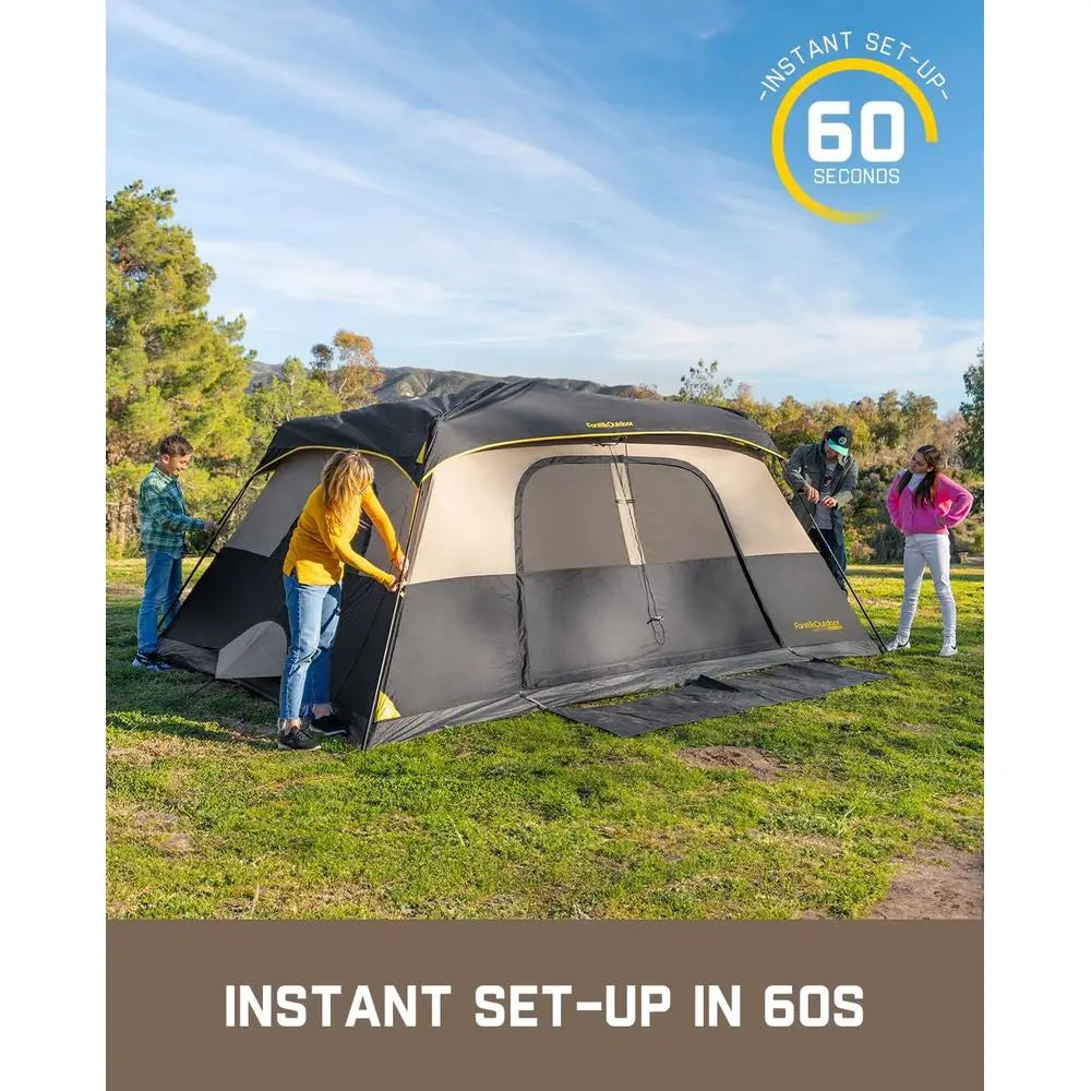 4-10 Person Cabin Camping Tent – Quick Setup Waterproof Windproof Family Tent for Camping & Hiking
