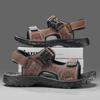 Men's Leather Hiking Sandals Lightweight Beach Walking Shoes