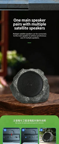 Solar Powered Simulation Stone Bluetooth Remote Control Speaker for Outdoor Lawn and Courtyard Decoration Without Wiring