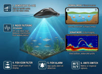 Remote-Controlled Sonar Fish Finder with App Wireless Depth Finder Fish Icons Wifi fish finder fishing fishfinder boat kayak