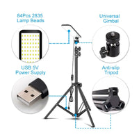 Portable Outdoors Led Work Light USB Tripod Camping Lamp Spotlight SMD Telescopic Pillar Lamps Collapsible Outdoor Picnic Light